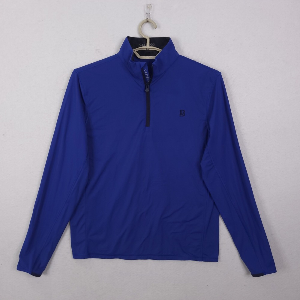 Greyson Quarter Zip Pullover Mens Medium Blue Performance Golf Active Top